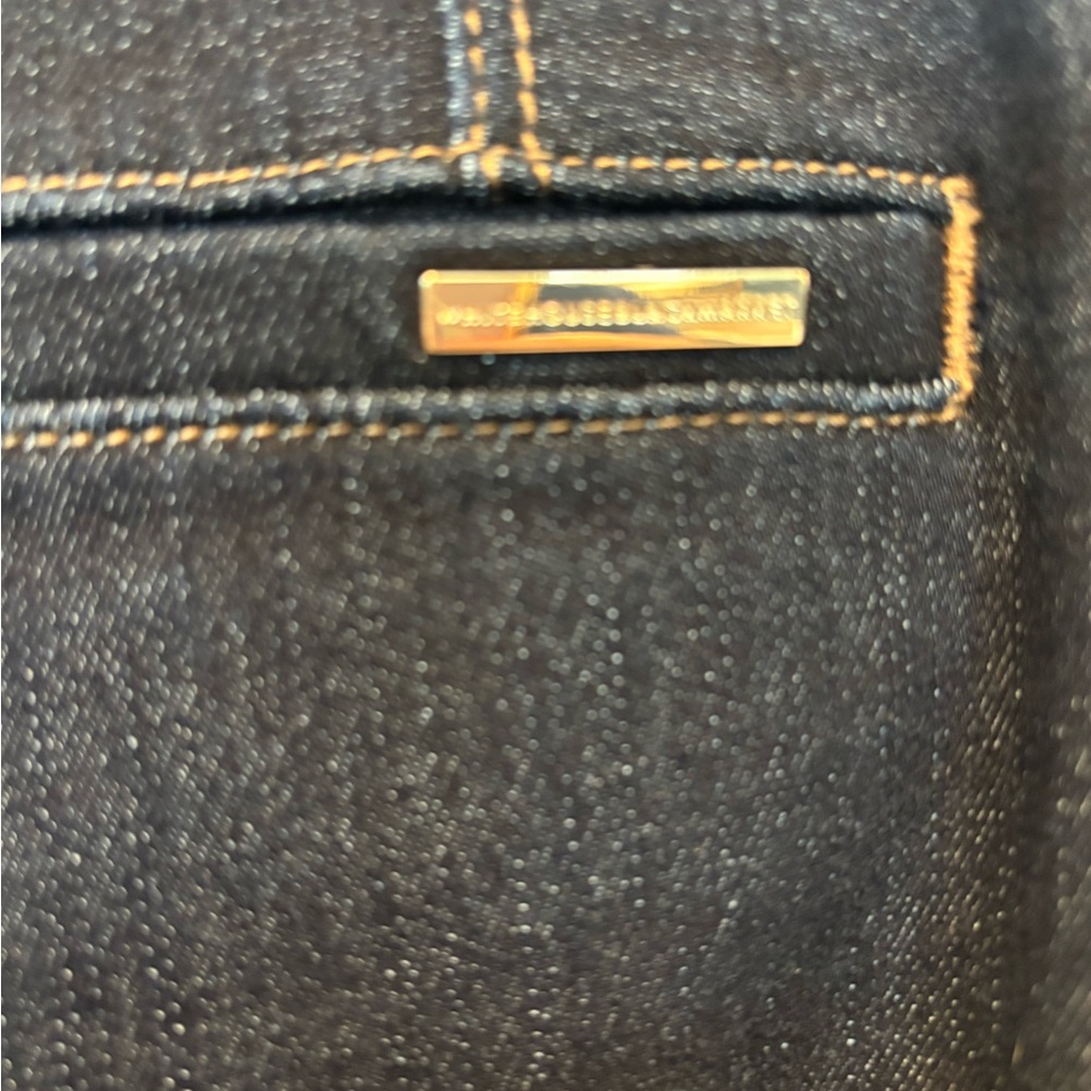 White House Black Market Dark Blue Denim Button-Front Pencil Skirt 015 - Picture 4 of 8